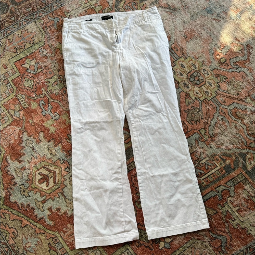 Talbots signature flare white jeans